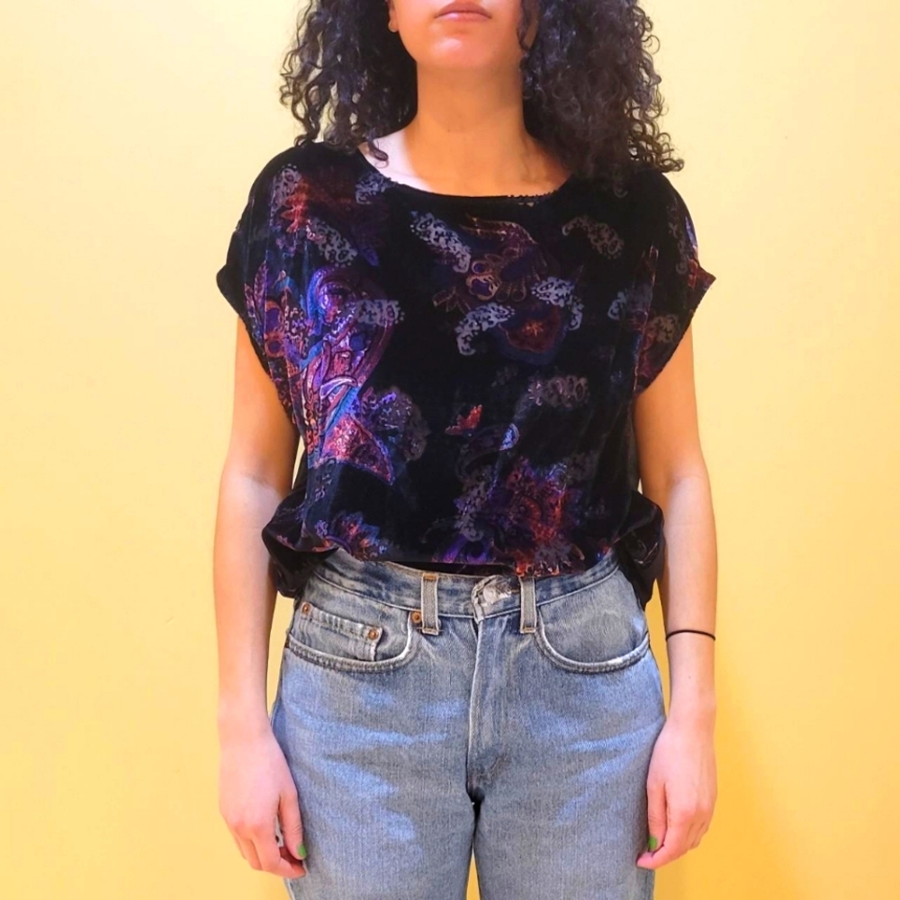 Black Velvet Backless Top